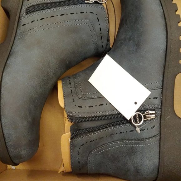 Jambu JSport Women's Size 7 Jenna Navy Zip Up Short Ankle Boot - Picture 8 of 9